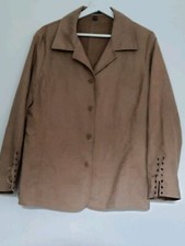Jacke, Velour-Leder-Imitat, Polyester, Gr.44