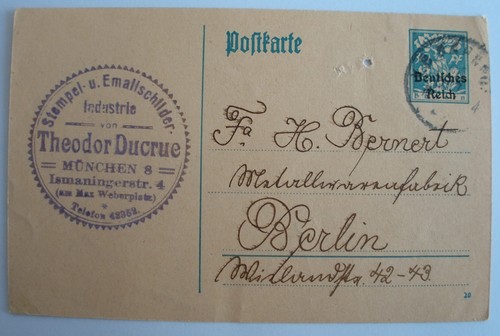 Alte postkarte werbung - werbung, stempel