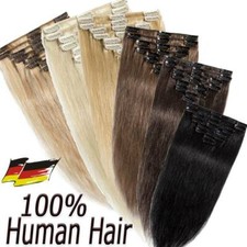 8 Haarteile Remy Echthaar Clip