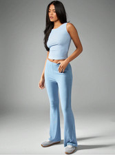 L 40-42 Hose Sporthose Legging extralang sehr weich und anschmiegsam gerippt