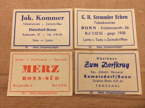 Alte zündholz etiketten - 4x,