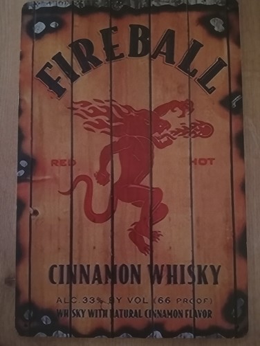 Blechschild fireball whisky - blechschild,
