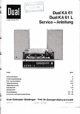 Service Manual-Anleitung für Dual KA 61 