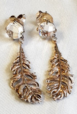 Thomas Sabo Ohrringe Ohrhänger Federn 925 Silber punziert signiert  4,3 cm lang