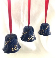 3 Weihnachtsglocken Sterne Porzellan Freiberger Porzellan