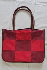 Handtasche_Shopping-Tasche_Wildleder-Optik_rot/braun_NoName_unbenutzt