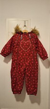 Racoon Schneeanzug - Bordeaux/Rot Herzen - Größe 92