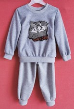 Kinder Sweatanzug Jogginganzug Pullover & Hose m. Applikation Gr. 3-4 Jahre
