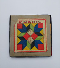 Holz Mosaik, Spielzeug, Holzplättchen, Vintage
