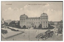 V8273/ Darmstadt Parade u. Marktplatz Straßenbahn AK ca.1905