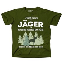 DEUTSCH DRAHTHAAR T-Shirt OLIVE JÄGER kennt Plätze lustiger Spruch  Siviwonder 