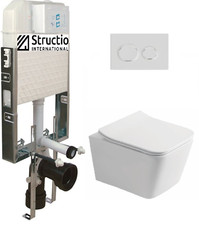 Set spülrandlos eckig - wc,