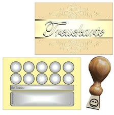 Bonuskarten Treuekarten neutral Kosmetik Friseur Nagelstudio Kaffee V2 goldgelb
