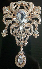 Vintage inspirierte elegante Brosche mit strahlenden Steinchen MODESCHMUCK