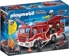 PLAYMOBIL City Action Feuerwehr-Auto mit Licht & Sound, Spielset mit 2 Figuren