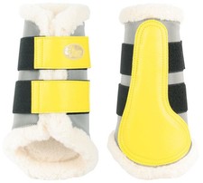 Harrys Horse Reflektionsgamaschen mit Fell reflektierende Gamaschen gelb