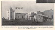 Von Hereros zerstörte Kirche in Otjosaze in DSWA mit Militär Zelt - 1905 ~12x7cm