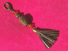 Taschenanhänger Swarovski Buddha Jade Lederquaste