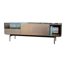 Flexform Sideboard Jeremy Hockglanz Taubengrau Grau Braun Lackiert 