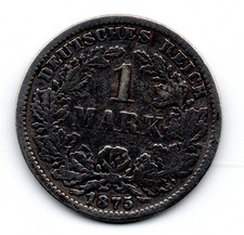 Deutsches Reich 1875  1 Mark F Silber