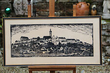 Holzschnitt Thiemann Dachauer Maler Dachau große Silhouette 48 x 95 cm 