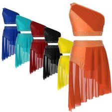 Kinder Mädchen Ballettkleidung Strass Ballettanzug Stilvoll Tanzanzug 2 Stück