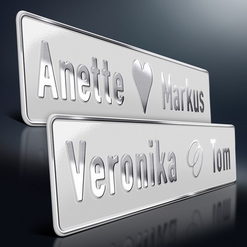 Hochzeit aluschild - 1x,