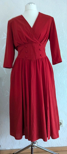 Vintage midi kleid rot - kleid,