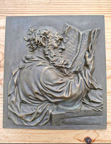 Bronze relief der gelehrte - "der, gelehrte"