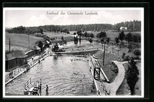 Leubnitz / Werdau, Blick zum Freibad, Ansichtskarte 