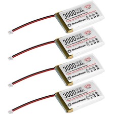 4 Stück 3000mAh 3,7V 1S ESP32 Lithium Batterien Micro JST 1,25 Stecker Lipo Akku