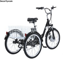 24 Zoll Elektro-Dreirad 350W 20AH E-Bike 3 Räder Fahrrad Cargo Trike E-Dreirad