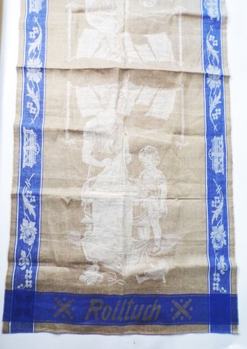 Altes rolltuch leinen blau - rolltuch,