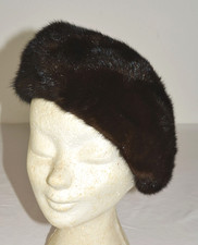 Damen Pelz Mütze Nerz braun