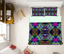 3D Bunte Blume ZHUC4508 Bett