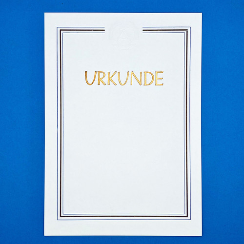 Ddr urkunde blanko 1980 - ddr, a4