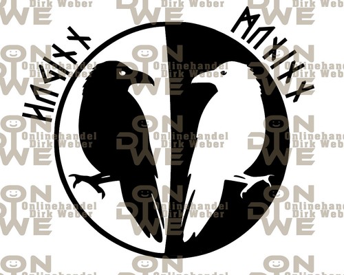 Aufkleber huginn muninn - &, muninn"