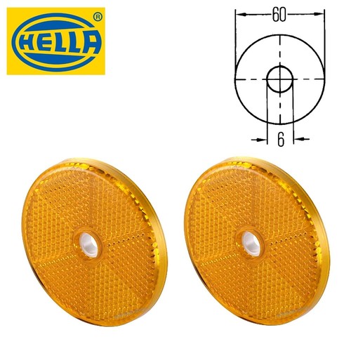 60mm rückstrahler rund - 2x, Ø