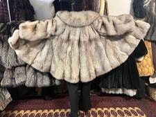 Fuchsmantel Blaufuchs Swinger Pelz Pelzmantel REAL Fox Fur Coat Volpe OVERSIZE !