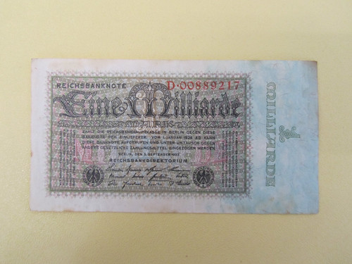 Sep 1923 eine - eine, milliarde