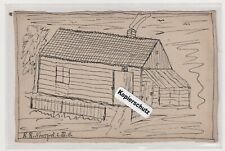 Russland  Novogrod Handgemalt auf Papp Papier Haus  R.R. 1,7. 1918