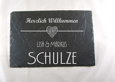 S 143 Haustürschild Schiefer Türschild Lasergravur Schieferplatte Namensschild