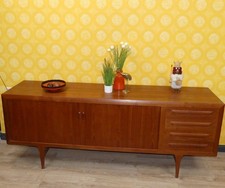 60er Sideboard Teakholz Ib Kofod-Larsen Faarup Møbelfabrik Tambour frei stellbar