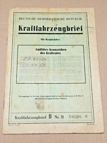 Kfz brief kraftfahrzeugbrief - kfz,