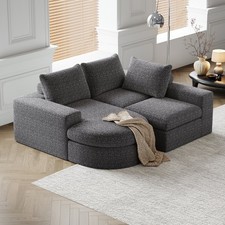 Chenille-Sofa mit gebogenen