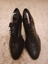 ZANON & ZAGO klass. stilv. Pumps Leder schwarz Gr. 38 Schnürschuhe 8,5 cm Absatz