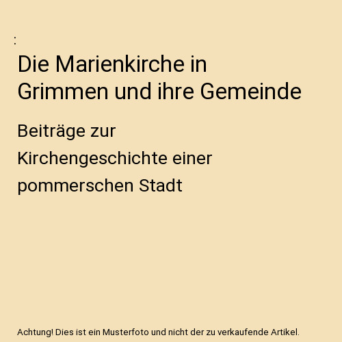Die marienkirche grimmen - in,