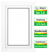 Kunststoff Fenster Festverglasung Kunststofffenster 2 & 3 fach verglast Weiß