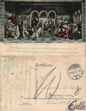 Ansichtskarte Eisenach Wandgemälde der Sängerkrieg - Wartburg 1907