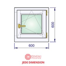 Kleines Holzfenster 60x60 cm Dreh-Kipp | Gartenhaus Fenster nach Maß